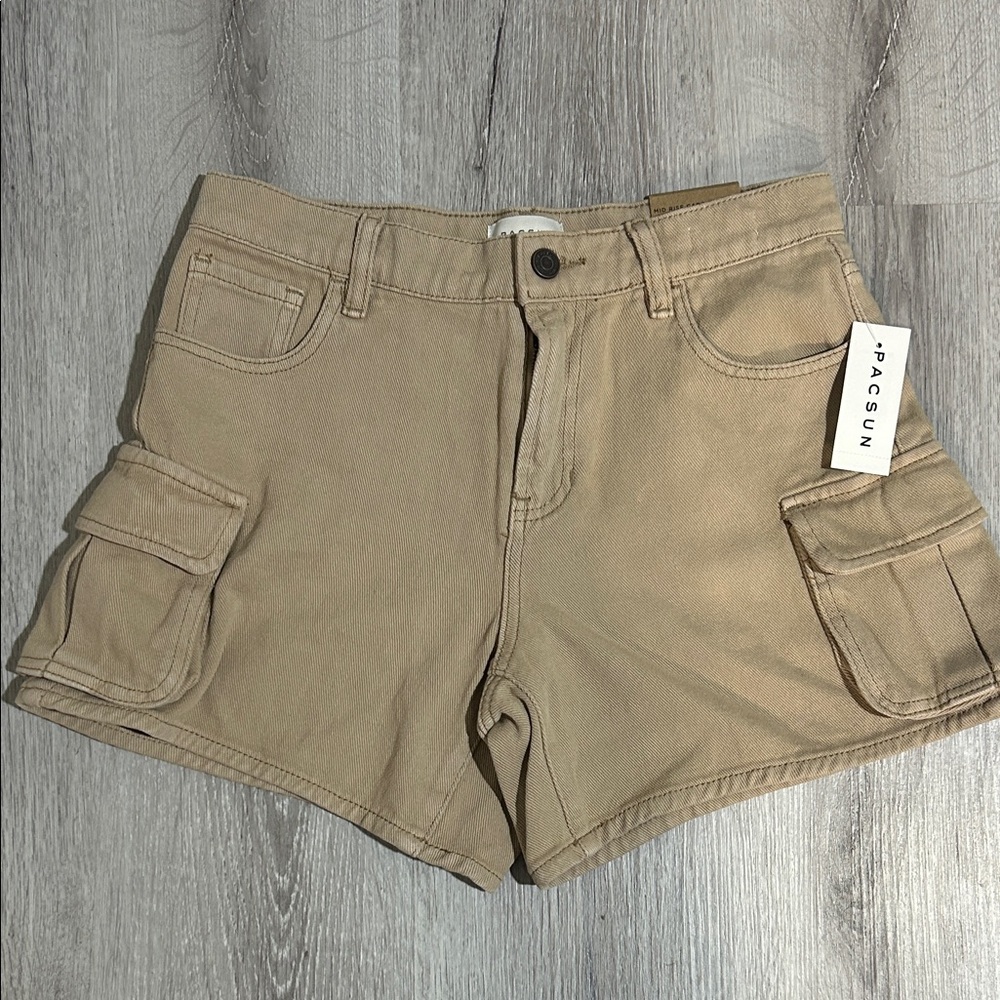 PacSun Khaki Cargo Shorts with Side Pockets